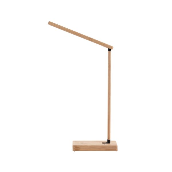 97122_160-b MOREY. Folding desk lamp with 15W superfast wireless charger in bamboo