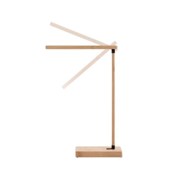97122_160-e MOREY. Folding desk lamp with 15W superfast wireless charger in bamboo