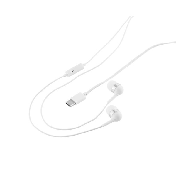 PRESLEY. Earphones with 1'2 metre USB-C cable and built-in ABS microphone