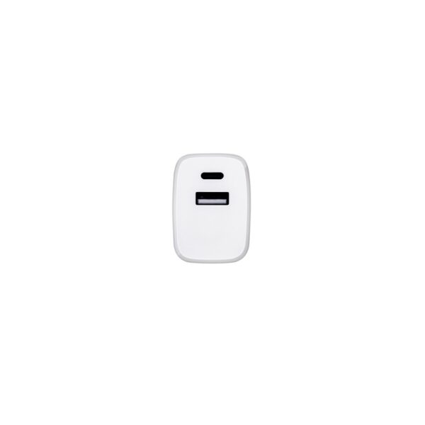 97186_106-c WEGENER. Power adapter with USB-A port 18W and USB-C 20W in recycled ABS (100% rABS)