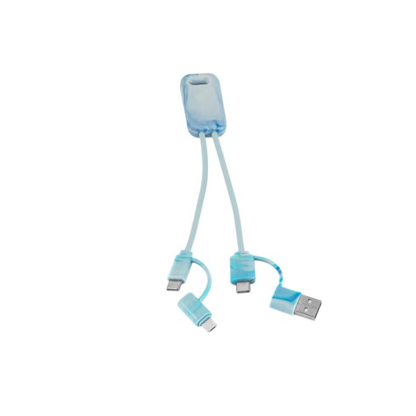 97191_100 BERNERS. Superfast 6-in-1 USB cable in recycled PET (100% rPET)