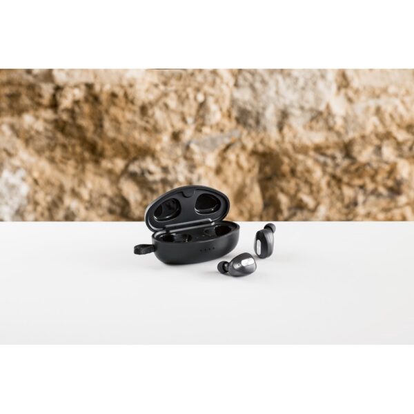 DESCRY. Wireless charger in zinc and Wireless earphones in metal and ABS acrylic