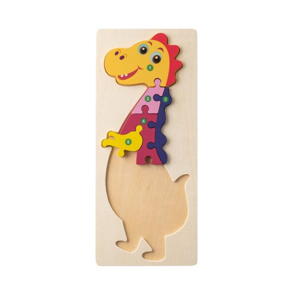 98003_150-d DIPLODOCO. Dinosaur-shaped puzzle in pine plywood