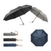 99040_set RIVER. Telescopic umbrella in 190T recycled polyester (100% rPET) pongee with automatic opening and closing