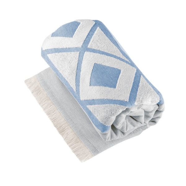 MALEK. Multifunctional bath towel (350g/m²) made of light and resistant cotton (85%) and recycled cotton (15%)