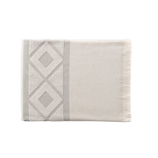 MALEK. Multifunctional bath towel (350g/m²) made of light and resistant cotton (85%) and recycled cotton (15%)