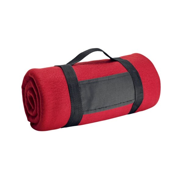 THORPE. Fleece blanket with removable handle (180 g/m²)