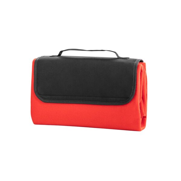 RILEY. Fleece blanket with carry handle and flap (180 g/m²)