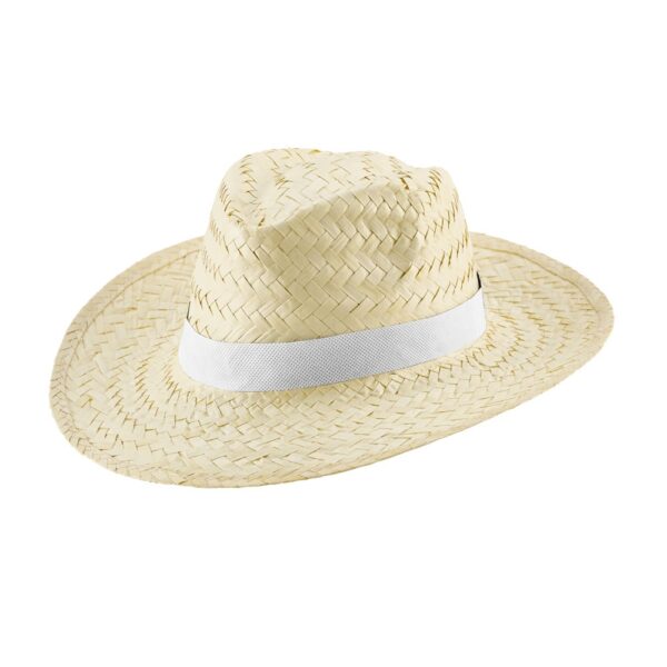 99084_106 EDWARD POLI. Natural straw hat with polyester ribbon