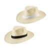 99084_set EDWARD POLI. Natural straw hat with polyester ribbon