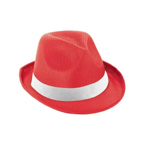 99086_105 MANOLO POLI. Hat in PP with white polyester ribbon