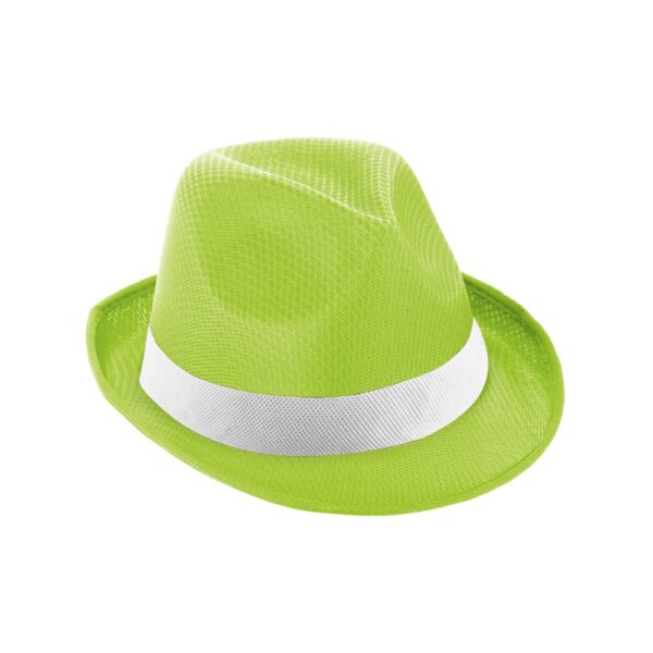 99086_119 MANOLO POLI. Hat in PP with white polyester ribbon