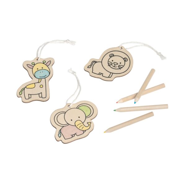 FAUNE. Colouring set for kids in wood