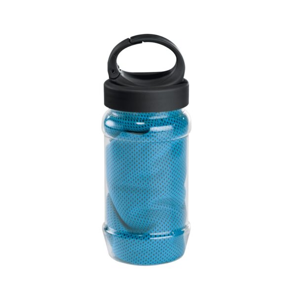 99967_124 ARTX PLUS. Set with a PP and PET bottle and a polyamide and polyester sports towel