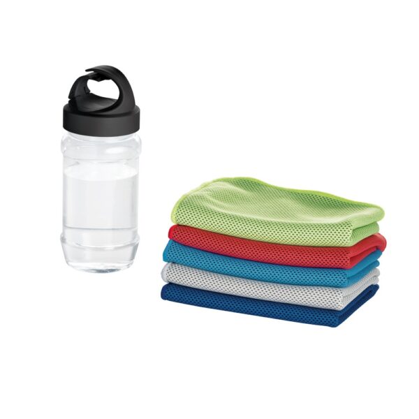 99967_c ARTX PLUS. Set with a PP and PET bottle and a polyamide and polyester sports towel