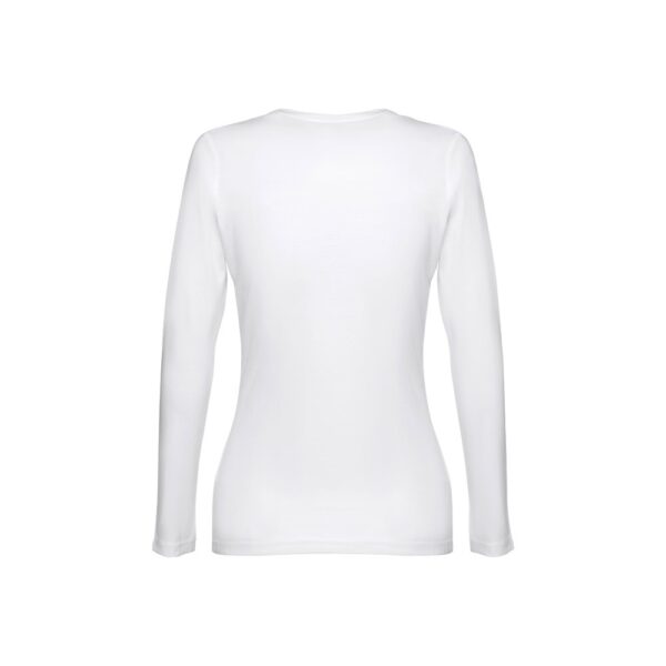 THC BUCHAREST WOMEN WH II. Long-sleeved scoop neck fitted T-shirt for women. 100% carded cotton. White