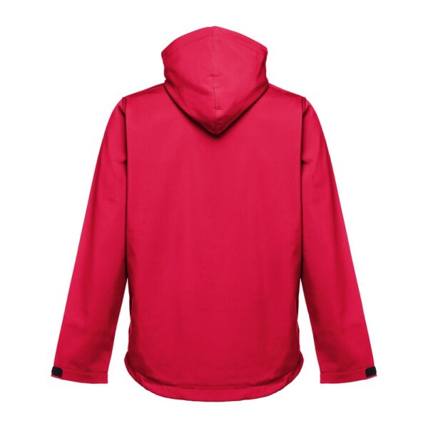 THC ZAGREB II. Men's softshell jacket with detachable hood and rounded back hem