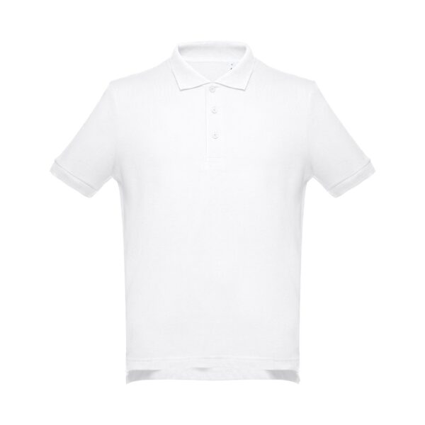 THC ADAM WH. Men's short-sleeved cotton piqué polo shirt. White