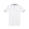 30136_106 THC ROME WH. Men's Polo Shirt with contrast colour trim and buttons. White
