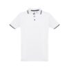 30136_106-a THC ROME WH. Men's Polo Shirt with contrast colour trim and buttons. White