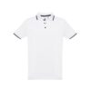 30136_a THC ROME WH. Men's Polo Shirt with contrast colour trim and buttons. White