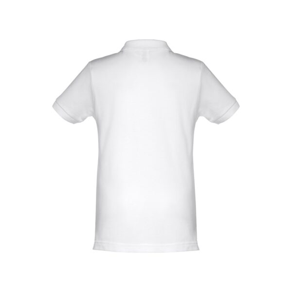 THC ADAM KIDS WH. Kids short-sleeved 100% cotton piqué polo shirt unisex). White