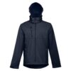 THC ZAGREB. Men's softshell jacket with detachable hood and rounded back hem