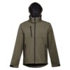 THC ZAGREB. Men's softshell jacket with detachable hood and rounded back hem