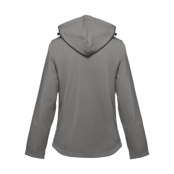 THC ZAGREB WOMEN. Women's softshell jacket with detachable hood and rounded back hem