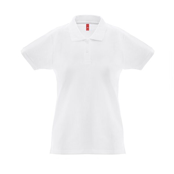 30261_106 THC MONACO WOMEN WH. Women's short-sleeved polo shirt in carded cotton