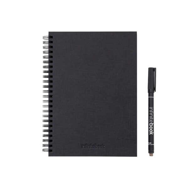 STARTER KIT INFINITEBOOK A5 PLANNER TEXTURE. Kit comprising "Infinitebook" with hard cover, 1 cleaning kit, 1 marker and 1 ballpoint holder