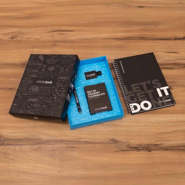STARTER KIT INFINITEBOOK. Infinitebook" kit with hardcover, 1 cleaning kit, 1 marker and 1 ballpoint holder