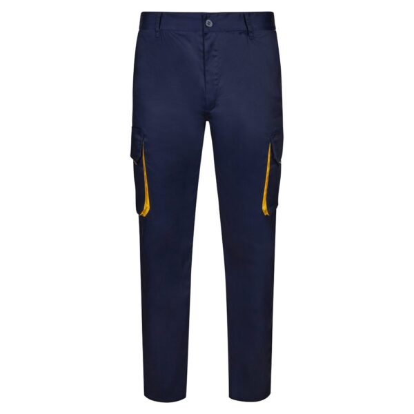 VL HYPNOS. Two-tone multi-pocket twill trousers (200g/m²), in cotton (35%) and polyester (65%)