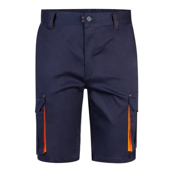 36018_214 VL HEMERA. Two-tone, multi-pocket stretch Bermuda shorts (240g/m²), in cotton (46%), EME (38%) and polyester (16%)