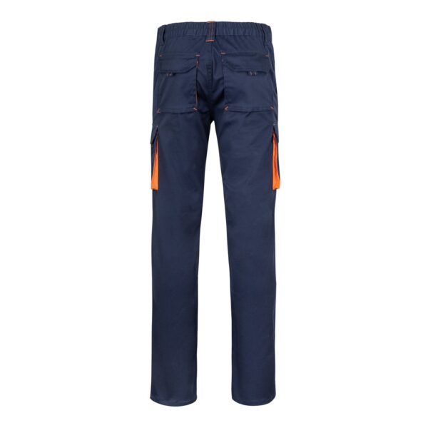 VL FIDES. Two-tone, multi-pocket stretch trousers (240g/m²), in cotton (46%), EME (38%) and polyester (16%)