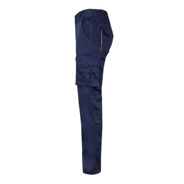 VL FIDES. Two-tone, multi-pocket stretch trousers (240g/m²), in cotton (46%), EME (38%) and polyester (16%)