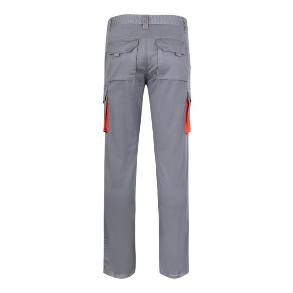 VL FIDES. Two-tone, multi-pocket stretch trousers (240g/m²), in cotton (46%), EME (38%) and polyester (16%)