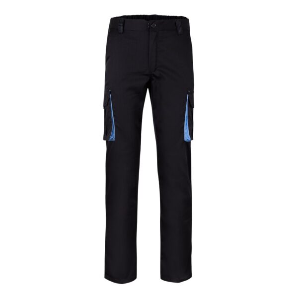 VL FIDES. Two-tone, multi-pocket stretch trousers (240g/m²), in cotton (46%), EME (38%) and polyester (16%)