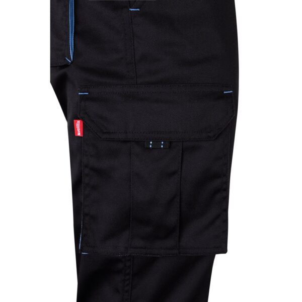 VL FIDES. Two-tone, multi-pocket stretch trousers (240g/m²), in cotton (46%), EME (38%) and polyester (16%)