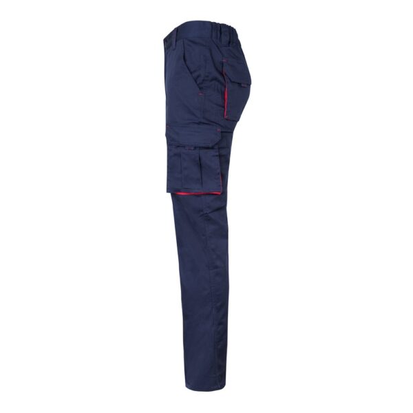 VL FIDES. Two-tone, multi-pocket stretch trousers (240g/m²), in cotton (46%), EME (38%) and polyester (16%)