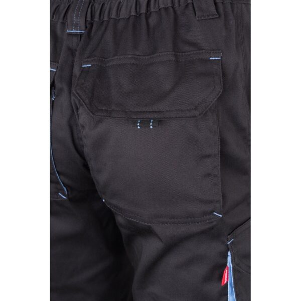 VL FIDES. Two-tone, multi-pocket stretch trousers (240g/m²), in cotton (46%), EME (38%) and polyester (16%)