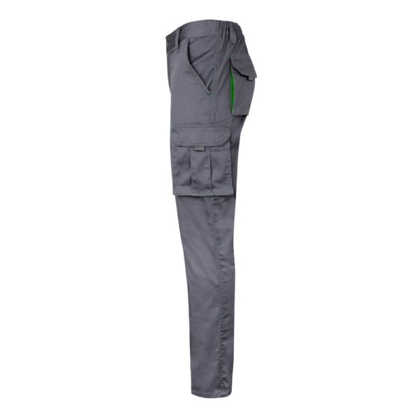 VL FIDES. Two-tone, multi-pocket stretch trousers (240g/m²), in cotton (46%), EME (38%) and polyester (16%)