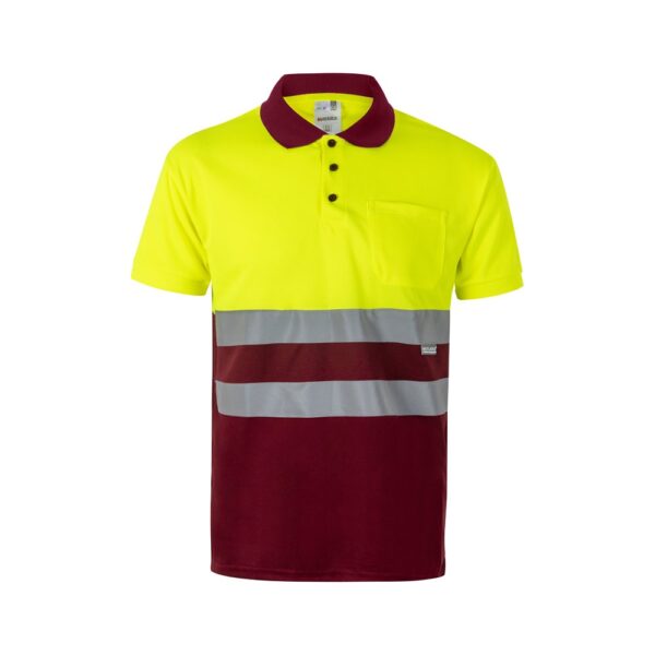 VL CUPID. Two-tone bird-eye polo shirt (160g/m²) with short sleeves, in polyester (100%)
