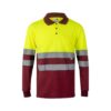 VL VULCAN LARGE. Two-tone bird-eye polo shirt (160g/m²) with long sleeves, in polyester (100%)