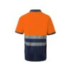 VL ACHELOUS. Two-tone piqué polo shirt (150g/m²) with short sleeves, in cotton (55%) and polyester (45%)