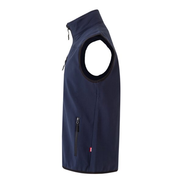 VL VARUNA. Soft shell vest (280g/m²), with polar lining, in polyester (94%) and elastane (6%)