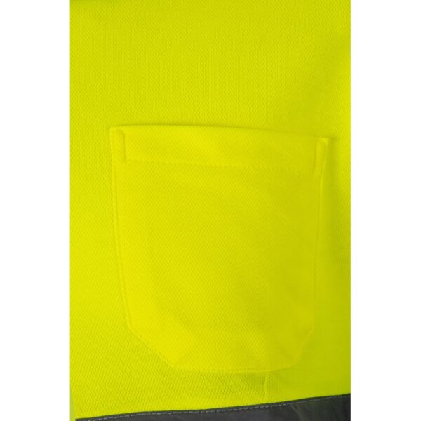 VL PLUTO. Two-tone piqué polo shirt (150g/m²) with long sleeves, in cotton (55%) and polyester (45%)