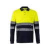 VL PLUTO LARGE. Two-tone piqué polo shirt (150g/m²) with long sleeves, in cotton (55%) and polyester (45%)
