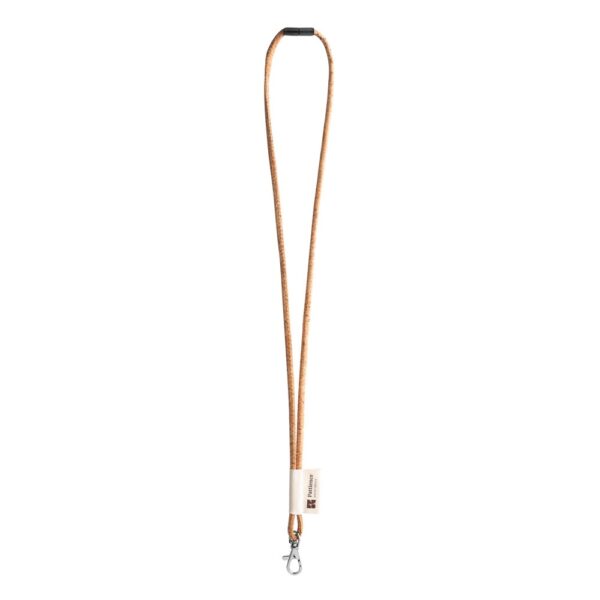 75096_333_logo 75096. SET Lanyard CORK Long (Ø 5 mm) with Hook Trigger Snap 9 mm and safety lock Ø 5 mm