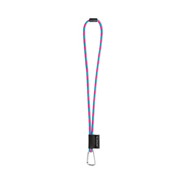 75124_365 SET Lanyard TUBE Long (Ø 7 mm) with D-shape carabiner 55 mm and safety lock Ø 7 mm